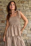 Nonni Gingham Bandeau Cami Hazelnut